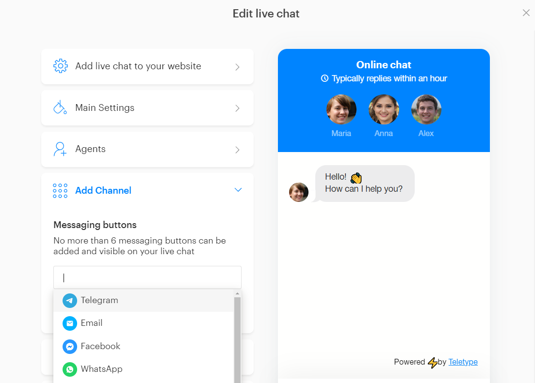 Chat on your website 